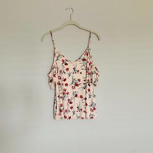Floral Blouse w shoulder cutouts